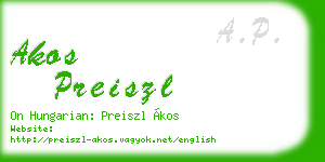 akos preiszl business card